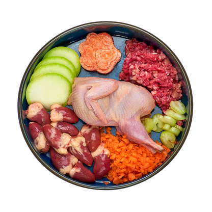 6 x Huhn mit Gemüse & Obst