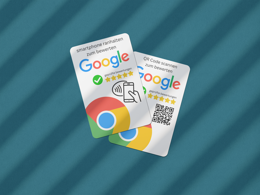 Mehr Google Bewertungen mit NFC Karte und QR Code
