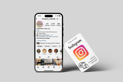 Mehr Instagram Follower mit NFC Karte und QR Code