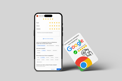 Mehr Google Bewertungen mit NFC Karte und QR Code