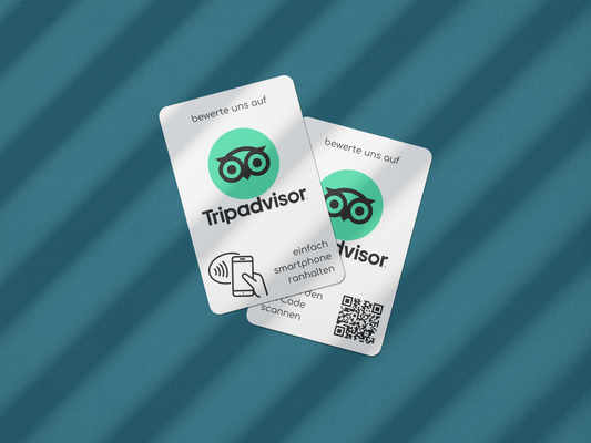 Mehr Tripadvisor Bewertungen mit NFC Karte und QR Code